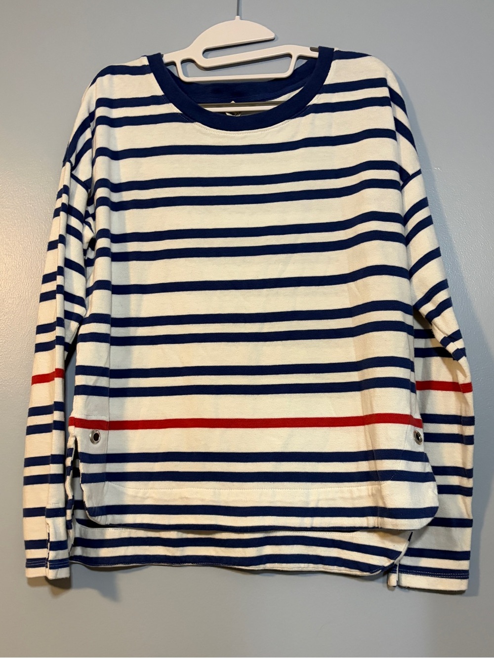 The Black Dog Striped Long-Sleeve Tee - Navy, White & Red